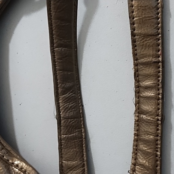 Gold Quilted Shoulder Bag with Chain Handles - Picture 9 of 16